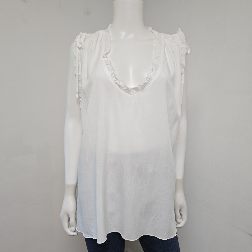 Natural Life Ramona Sleeveless Top White Tie Shoulder Size XL Lightweight Boho